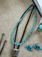 Turquoise beaded necklace #741
