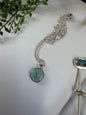 Upcycled Teal/silver Louis Vuitton Necklace